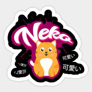 Neko Cat Shirt Japanese Anime Manga Gift Sticker